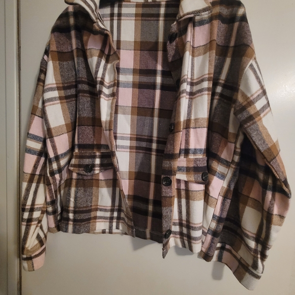 SHEIN Jackets & Blazers - Multicolor Plaid Shirt